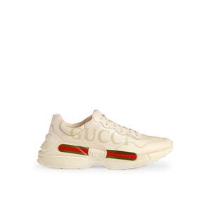Gucci Women Women`S Rhyton Leather Sneakers With Gucci Logo